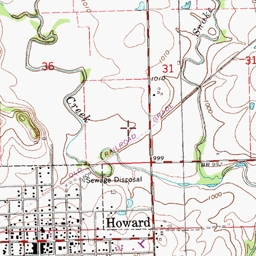 Topographic Map of Howard Wastewater Treatment Facility, KS