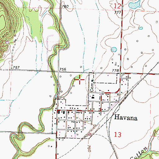 Topographic Map of Havana Wastewater Treatment Ponds, KS