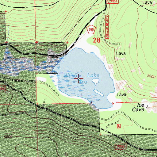 Topographic Map of Wilson Lake, CA