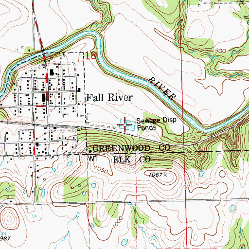 Topographic Map of Fall River Municipal Wastewater Treatment Facility, KS