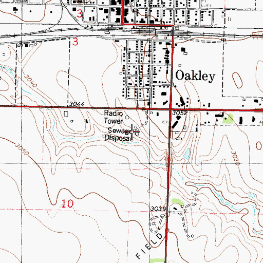 Topographic Map of Oakley Wastewater Treatment Facility, KS