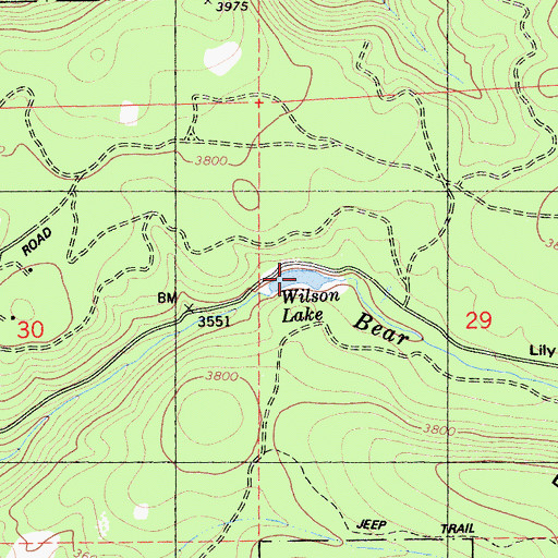Topographic Map of Wilson Lake, CA