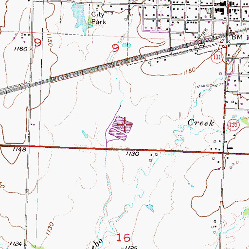 Topographic Map of Lebo Sewer Treatment Plant, KS