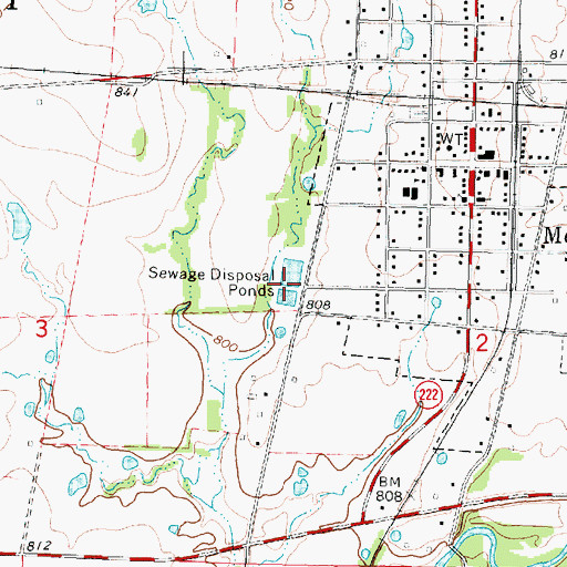 Topographic Map of Mound Valley Wastewater Plant, KS