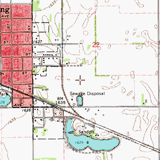 Topographic Map of Sterling Wastewater Plant, KS