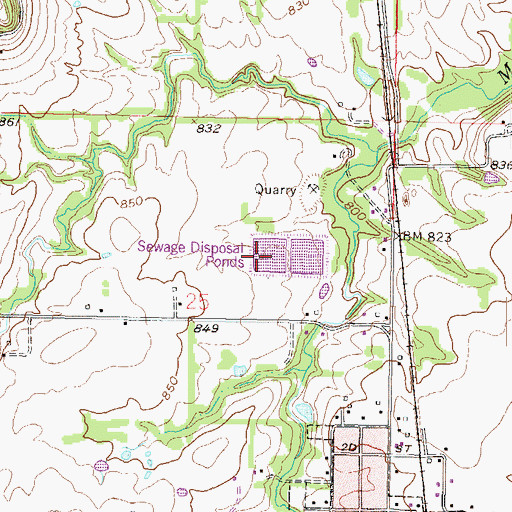 Topographic Map of Pleasanton Wastewater Treatment Facility, KS
