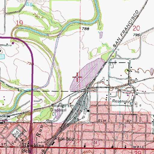 Topographic Map of Fort Scott Wastewater Treatment Plant, KS