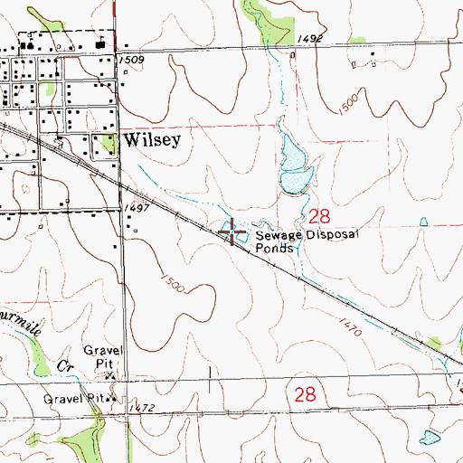 Topographic Map of Wilsey Wastewater Treatment Facility, KS