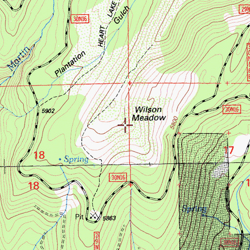 Topographic Map of Wilson Meadow, CA