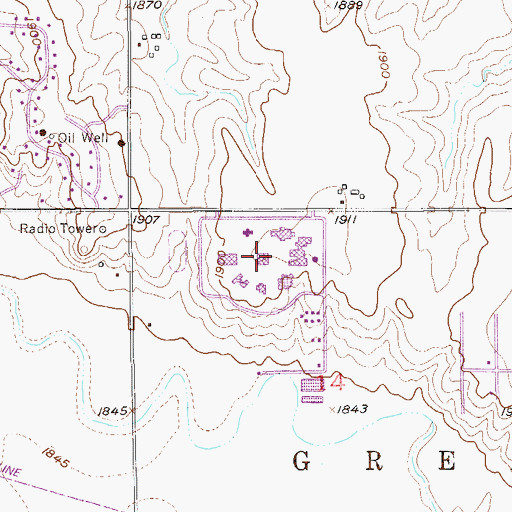 Topographic Map of Barton County Community College, KS