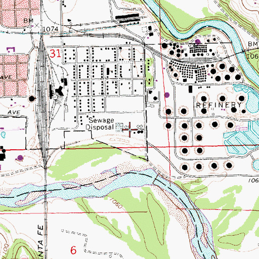 Topographic Map of Arkansas City Municipal Wastewater Treatment Plant, KS