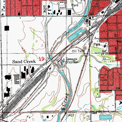 Topographic Map of Newton Wastewater Treatment Plant, KS