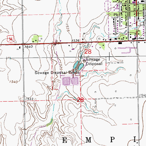 Topographic Map of Galva Wastewater Treatment Facility, KS