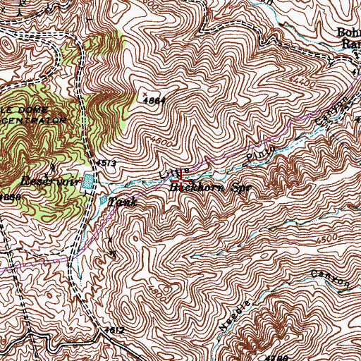 Topographic Map of Buckhorn Spring, AZ