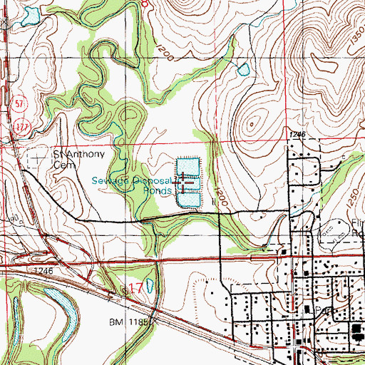 Topographic Map of Strong City Wastewater Treatment Plant, KS