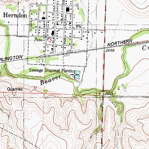 Topographic Map of Herndon Wastewater Plant, KS