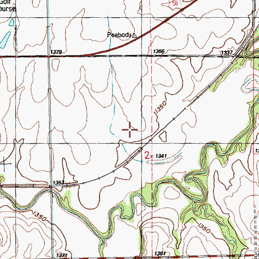 Topographic Map of Peabody Wastewater Plant, KS