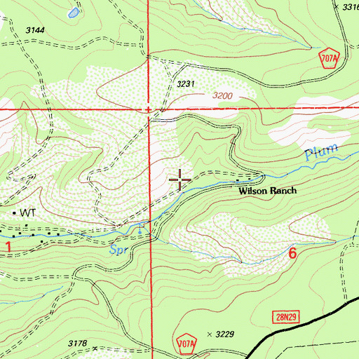 Topographic Map of Wilson Ranch, CA