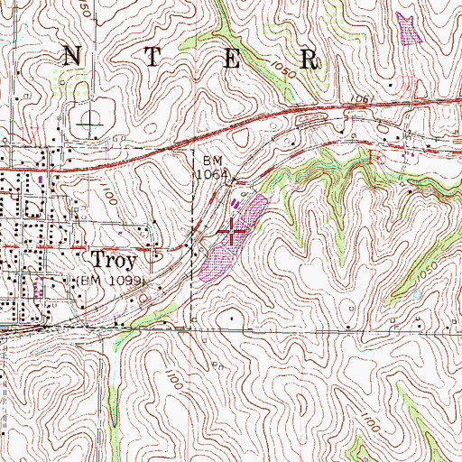Topographic Map of Troy Wastewater Treatment Plant Peters Creek, KS