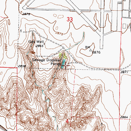 Topographic Map of Garden City Municipal Airport Wastewater Treatment Plant, KS