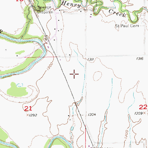 Topographic Map of Delphos Sewer Treatment Facility, KS