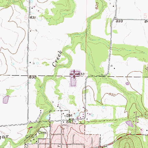 Topographic Map of Mound City Wastewater Treatment Plant, KS