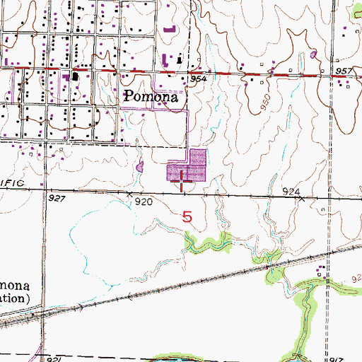 Topographic Map of Pomona Wastewater Treatment Facility, KS