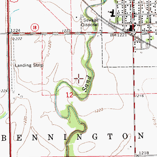 Topographic Map of Bennington Wastewater Plant, KS