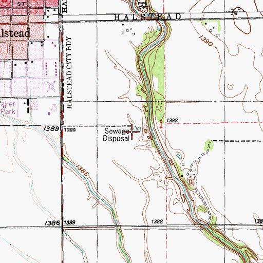 Topographic Map of Halstead Wastewater Treatment Facility, KS