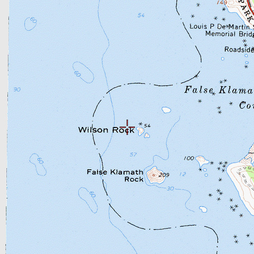 Topographic Map of Wilson Rock, CA
