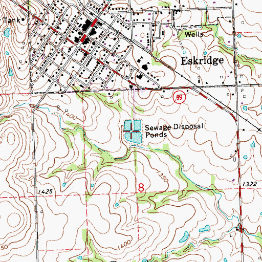 Topographic Map of Eskridge Wastewater Treatment Plant, KS