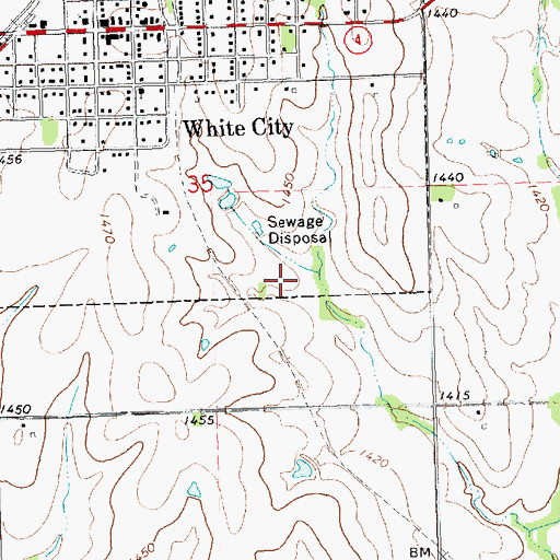 Topographic Map of White City Wastewater Treatment Facility, KS