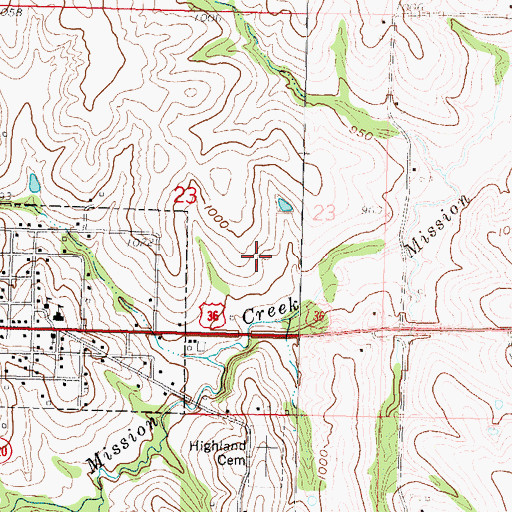 Topographic Map of Highland Sewer Treatment Plant, KS