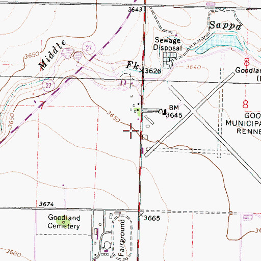 Topographic Map of Airport Industrial Park, KS