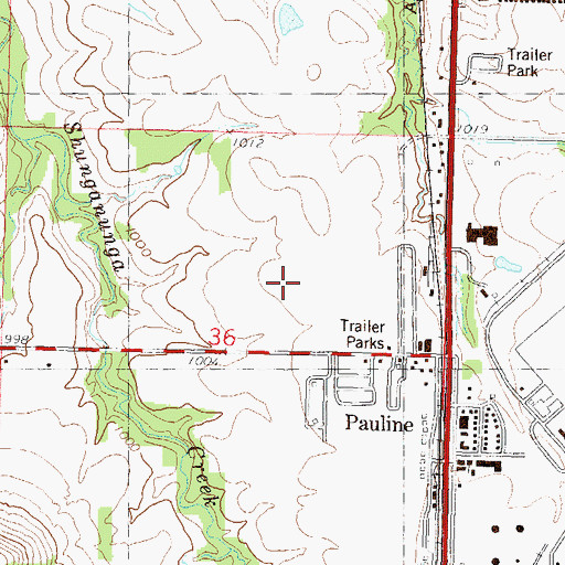 Topographic Map of Central Crossing Commerce Park, KS
