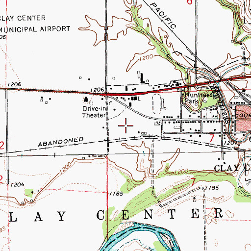 Topographic Map of Clay Center Industrial Park, KS
