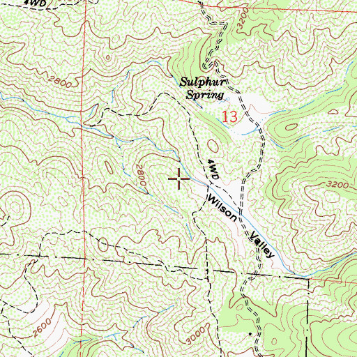 Topographic Map of Wilson Valley, CA