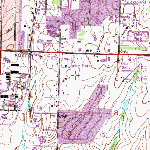 Topographic Map of Commerce Park East, KS