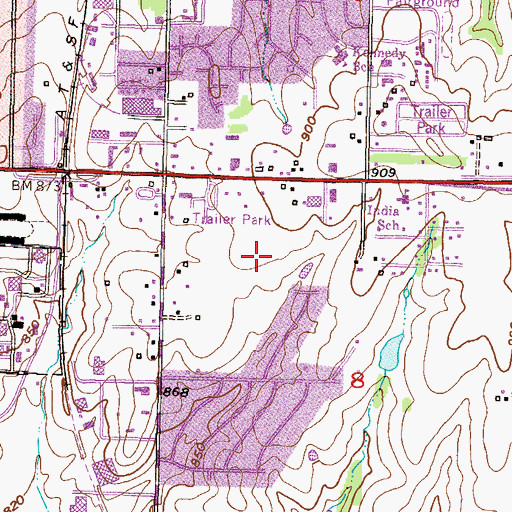 Topographic Map of Franklin Business Park, KS