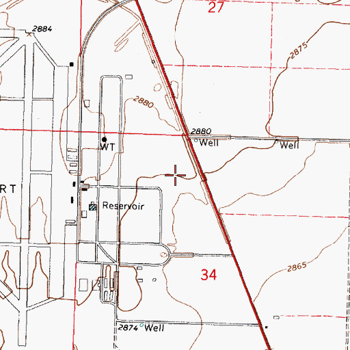 Topographic Map of Garden City Regional Airport Industrial Park, KS