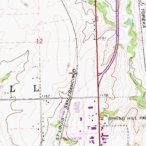 Topographic Map of Goff Industrial Park, KS