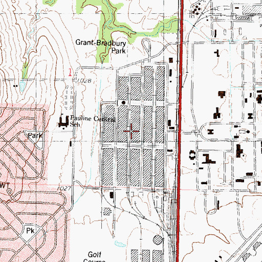 Topographic Map of Harlan Industrial Park, KS