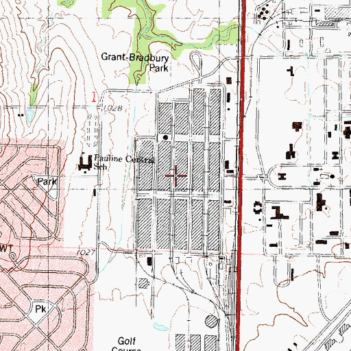 Topographic Map of Harlan Industrial Park, KS