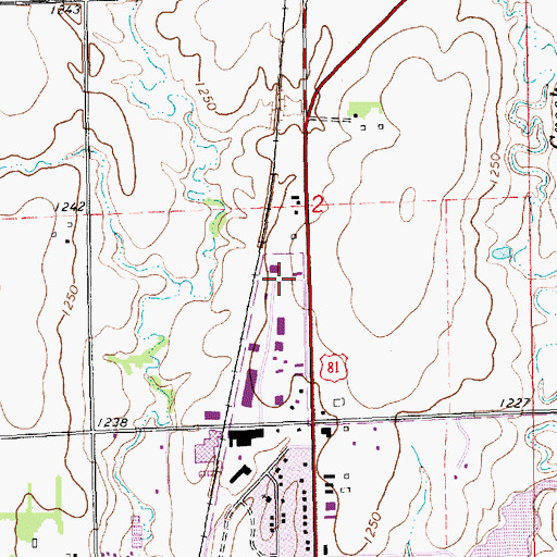 Topographic Map of Wellington Industrial Park, KS
