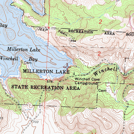 Topographic Map of Winchell Creek, CA