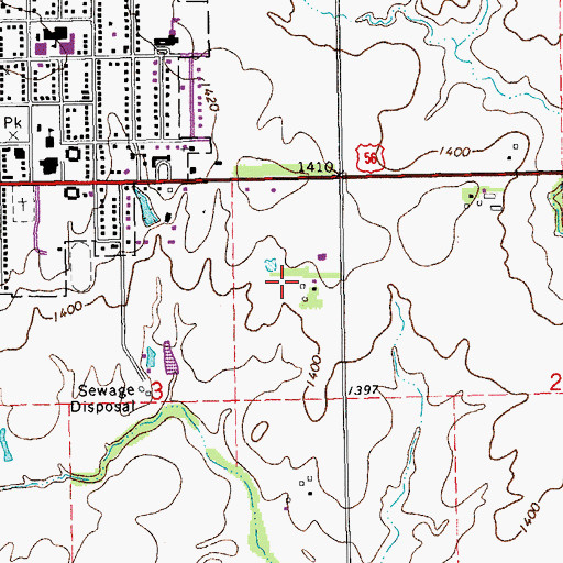 Topographic Map of Marion Industrial Park, KS