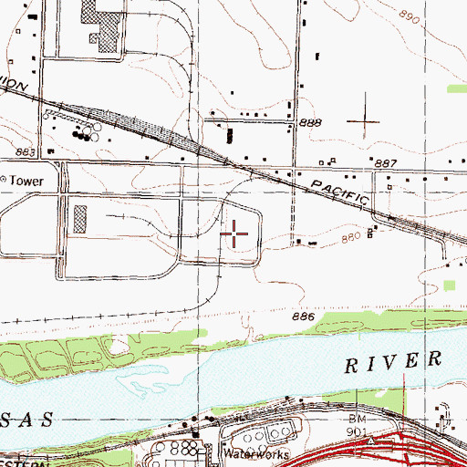 Topographic Map of Meier Industrial Park, KS