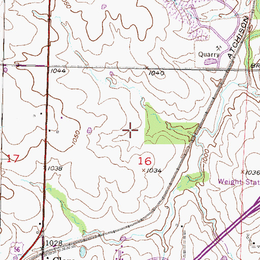 Topographic Map of Midwest Commerce Center, KS