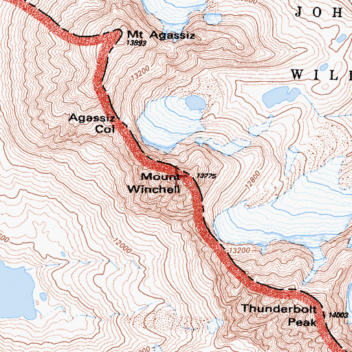 Topographic Map of Mount Winchell, CA