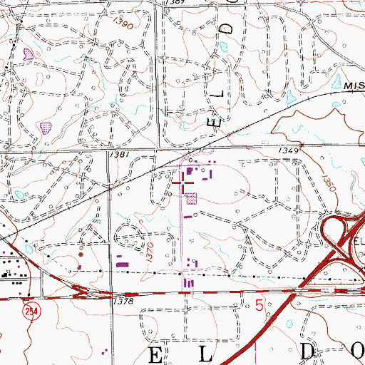 Topographic Map of Oil Hill Industrial Park, KS